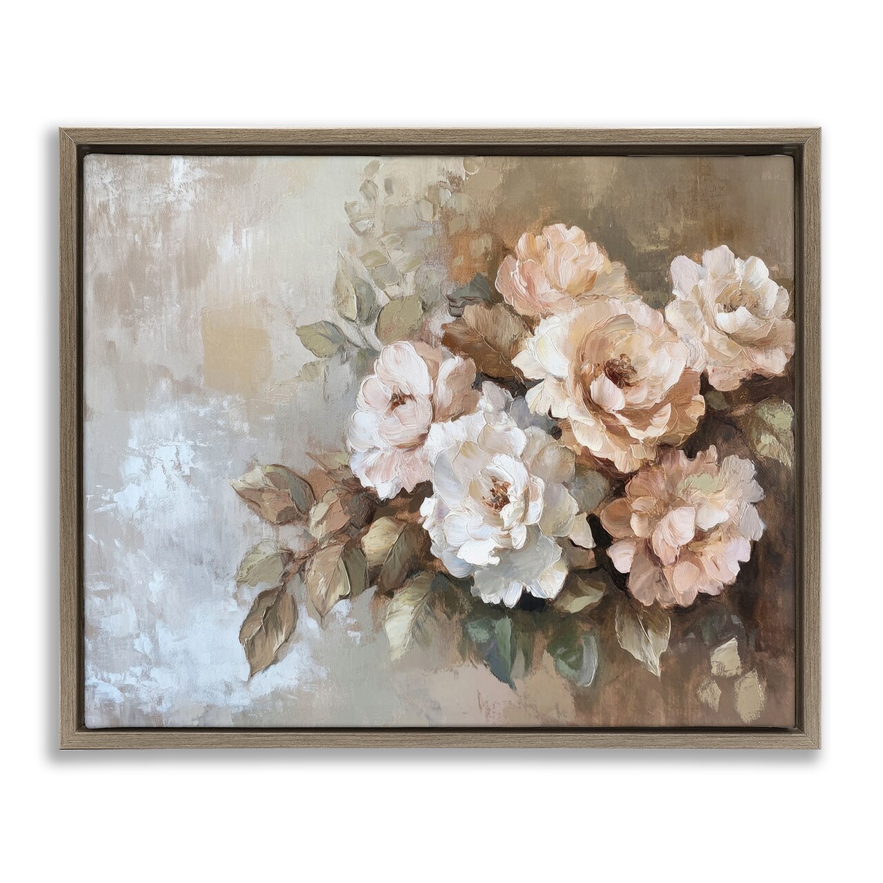 Stupell Industries Pastel Budding Blooms Floater Framed Canvas Wall Art Design by Petal Prints Design